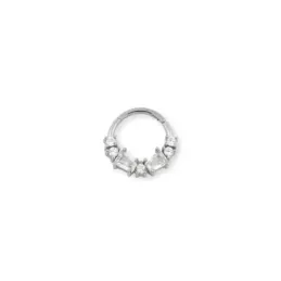 Aro Pendiente Piercing Medio Par en Plata de Ley 925m de 10 mm. circo