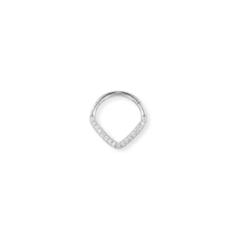 Aro Pendiente Piercing Medio Par en Plata de Ley 925m de 10 mm. forma