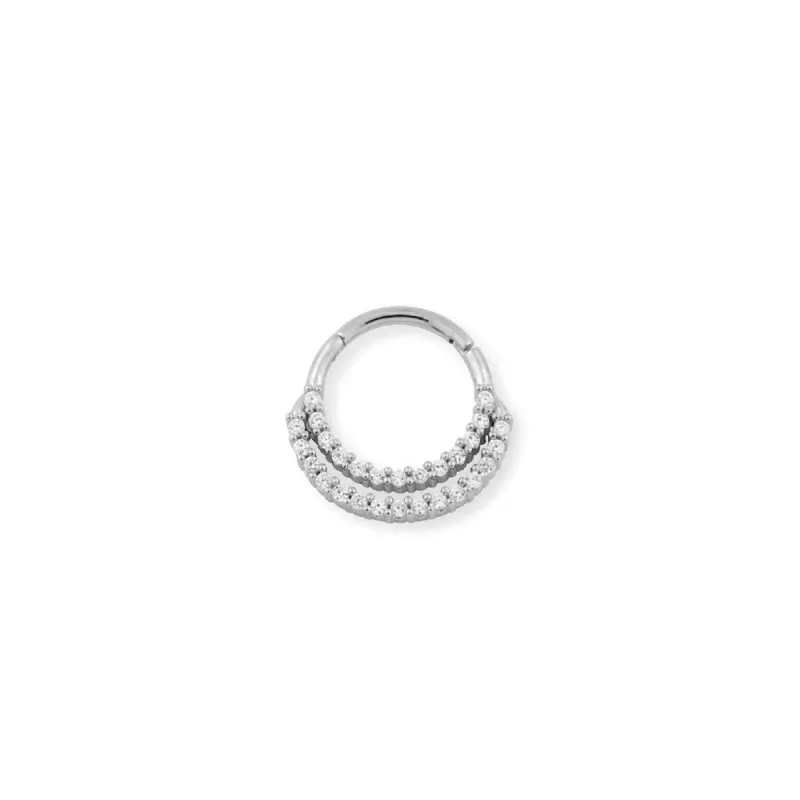 Aro Pendiente Piercing Medio Par en Plata de Ley 925m de 10 mm. dos b