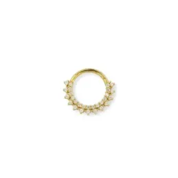 Aro Pendiente Piercing Medio Par en Plata de Ley 925m chapado oro con