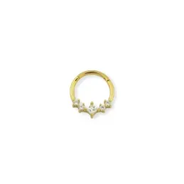 Aro Pendiente Piercing Medio Par en Plata de Ley 925m chapado oro con