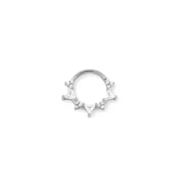 Aro Pendiente Piercing Medio Par en Plata de Ley 925m de 10 mm. circo