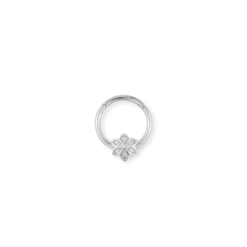 Aro Pendiente Piercing Medio Par en Plata de Ley 925m de 10 mm. forma