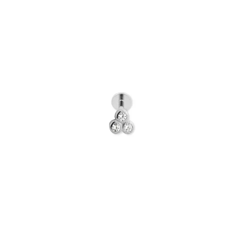 Pendiente Piercings Medio Par en Plata de Ley 925m con 4 mm. tres cir