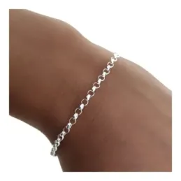 Pulsera Plata Ley 925m unisex 19 mm. rolo 2 mm. reasa