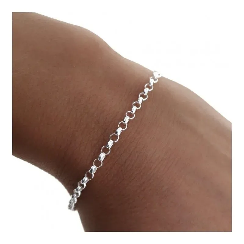 Pulsera Plata Ley 925m unisex 19 mm. rolo 2 mm. reasa