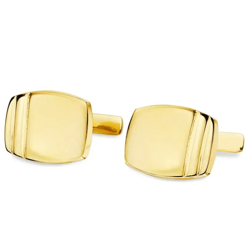 Gemelos oro 18k rectangulares tonel gallón 17mm. Hombre
