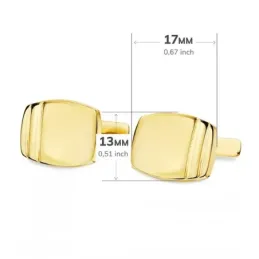 Gemelos oro 18k rectangulares tonel gallón 17mm. Hombre