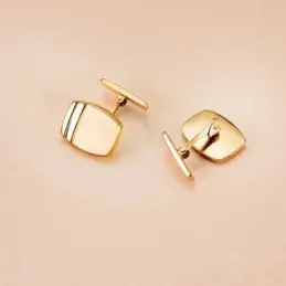 Gemelos oro 18k rectangulares tonel gallón 17mm. Hombre