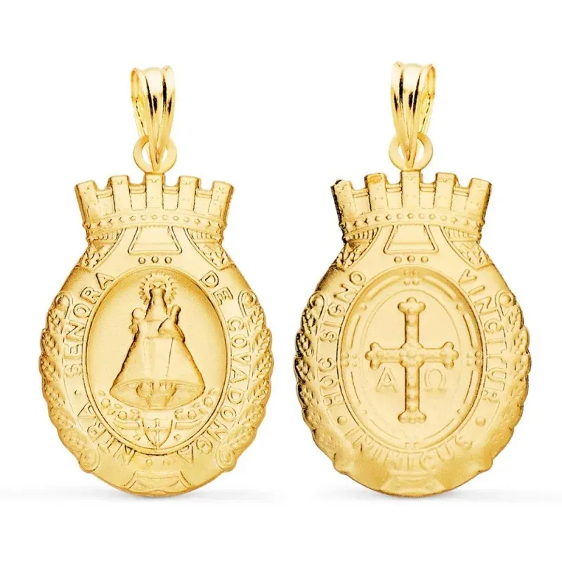 Virgen de Covandonga Cruz de la Victoria Escapulario Oro 18k unisex 2