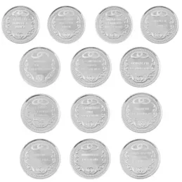 Arras de Boda Bíblicas en Plata Ley 925m de 20 mm. 13 monedas anverso
