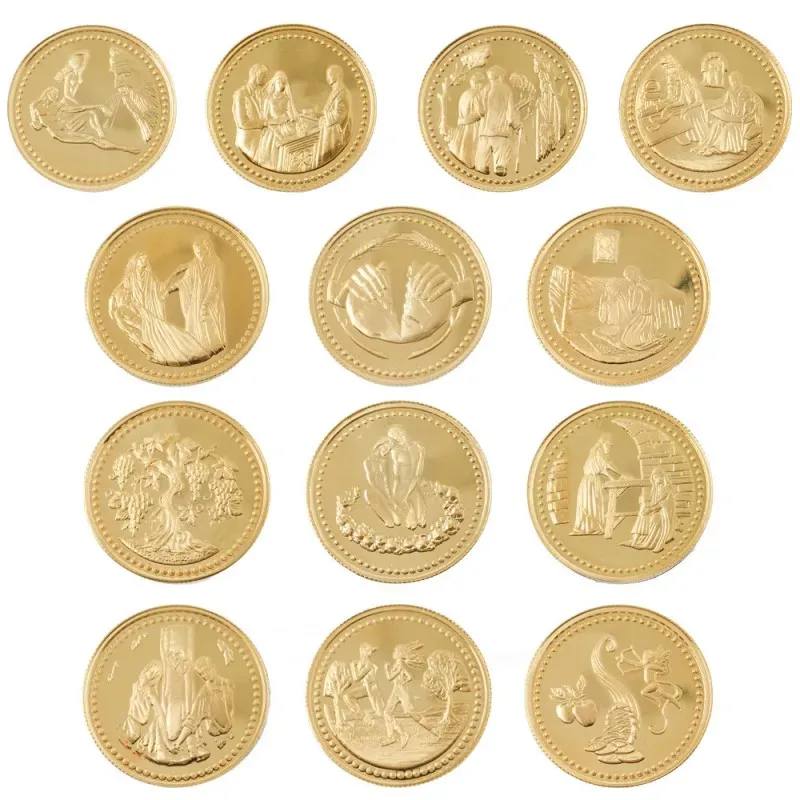 Arras de Boda Bíblicas en Plata Ley 925m chapadas oro 20 mm. 13 moned