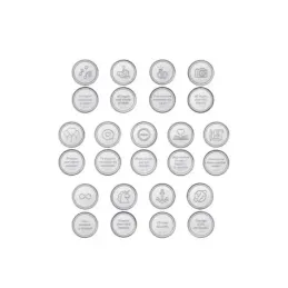 Arras de Boda Civiles en Plata Ley 925m de 20 mm. 13 monedas anverso