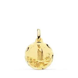 Medalla oro 18k Virgen Fátima 16mm. unisex