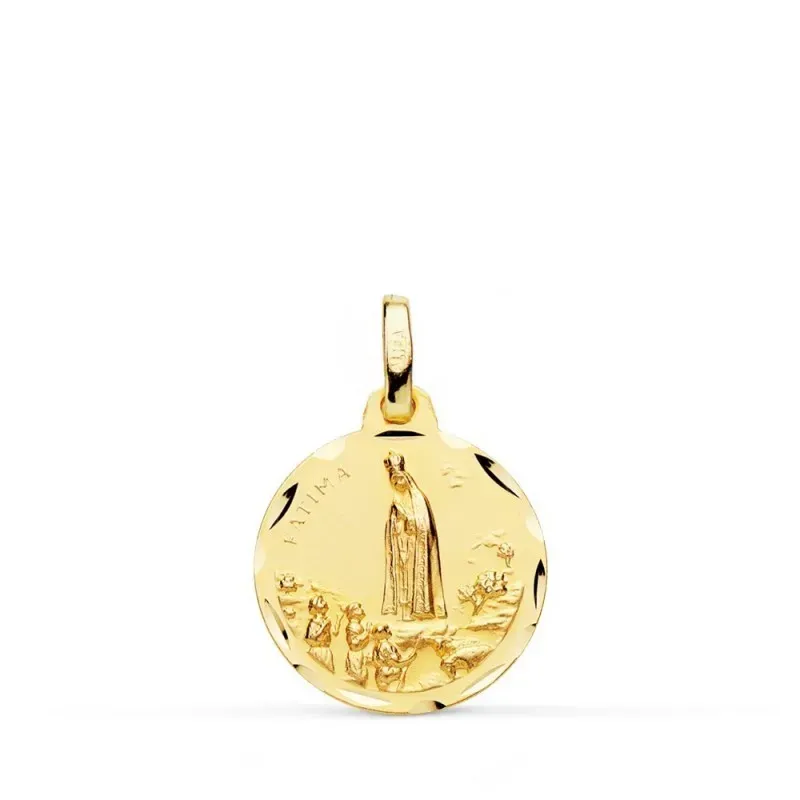 Medalla oro 18k Virgen Fátima 16mm. unisex