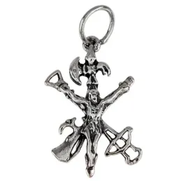 Colgante plata Ley 925m Cristo de la Legión 24mm. liso