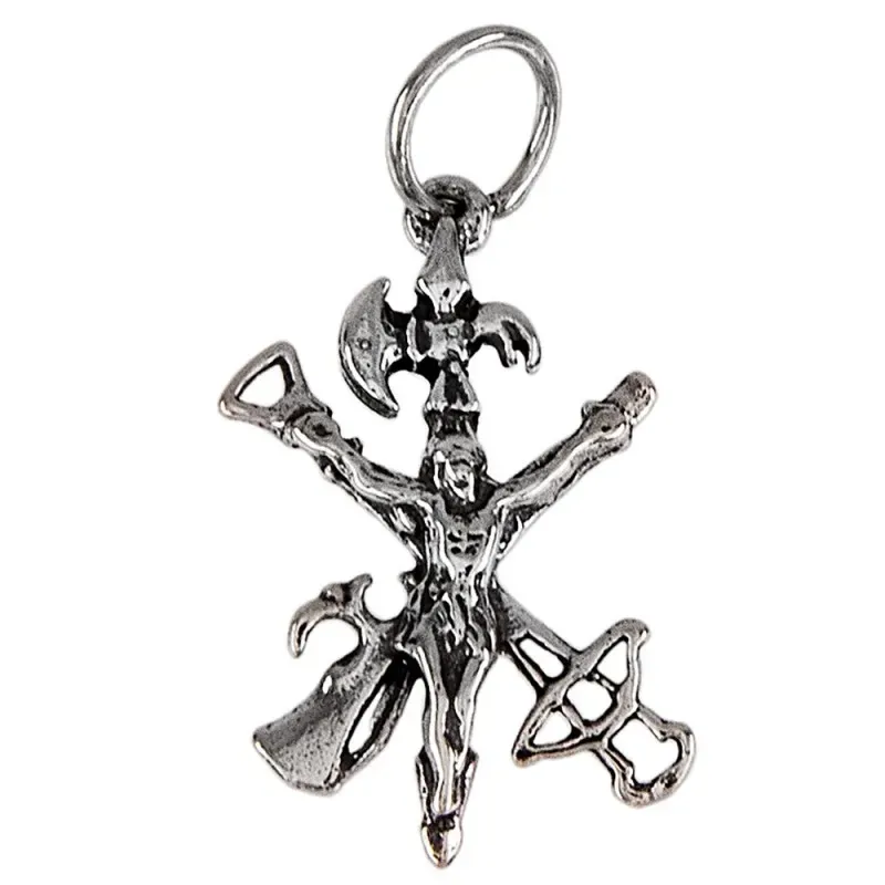 Colgante plata Ley 925m Cristo de la Legión 24mm. liso