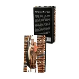 Virgen del Carmen Llavero metálico 11 cm. tamaño Virgen 6 cm. patrona