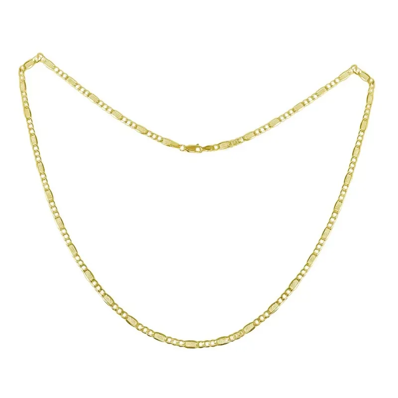 Cadena oro 18k unisex 60 cm. hueca 3x1 detalle eslabón 4 mm.