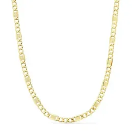 Cadena oro 18k unisex 60 cm. hueca 3x1 detalle eslabón 4 mm.