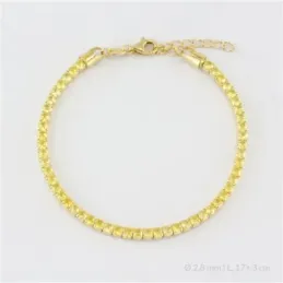 Pulsera en Plata de Ley 925m chapada oro 17 cm. circonitas de 2.8 mm.