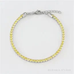 Pulsera en Plata de Ley 925m de 17 cm. circonitas de 2.8 mm. color am