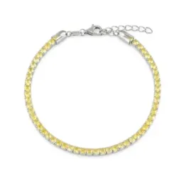Pulsera en Plata de Ley 925m de 17 cm. circonitas de 2.8 mm. color am