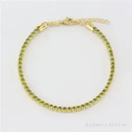 Pulsera en Plata de Ley 925m chapada oro 17 cm. circonitas de 2.8 mm.