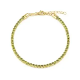 Pulsera en Plata de Ley 925m chapada oro 17 cm. circonitas de 2.8 mm.