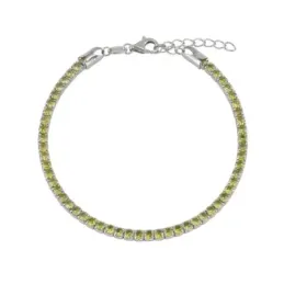 Pulsera en Plata de Ley 925m de 17 cm. circonitas de 2.8 mm. color ve