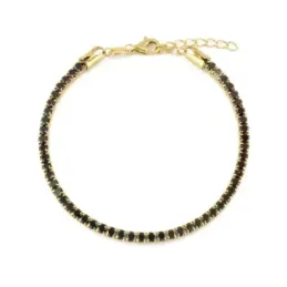 Pulsera en Plata de Ley 925m chapada oro 17 cm. circonitas de 2.8 mm.