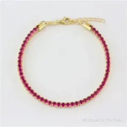Pulsera en Plata de Ley 925m chapada oro 17 cm. circonitas de 2.8 mm.