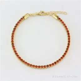 Pulsera en Plata de Ley 925m chapada oro 17 cm. circonitas de 2.8 mm.