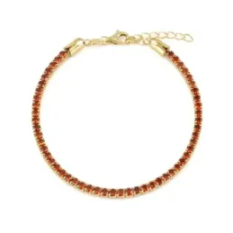 Pulsera en Plata de Ley 925m chapada oro 17 cm. circonitas de 2.8 mm.