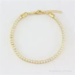 Pulsera en Plata de Ley 925m chapada oro con 17 cm. circonitas de 2.8