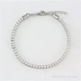 Pulsera en Plata de Ley 925m de 17 cm. circonitas de 2.8 mm. engaste
