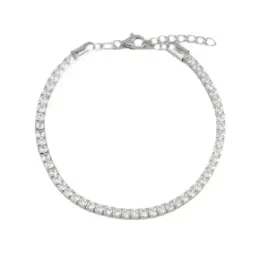 Pulsera en Plata de Ley 925m de 17 cm. circonitas de 2.8 mm. engaste
