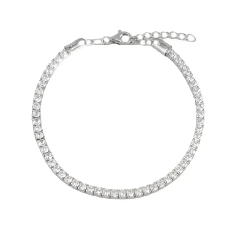 Pulsera en Plata de Ley 925m de 17 cm. circonitas de 2.8 mm. engaste