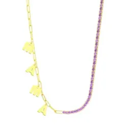 Gargantilla Plata Ley 925m chapada oro 43.5 cm. charms MAMÁ 7 mm. cir
