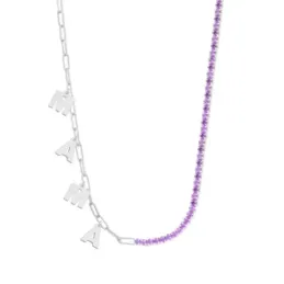 Gargantilla Plata Ley 925m 43.5 cm. charms colgantes MAMÁ 7 mm. circo