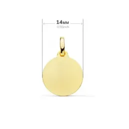 Saint Benoit Medalla Oro 18k brillo 14 mm. lisa