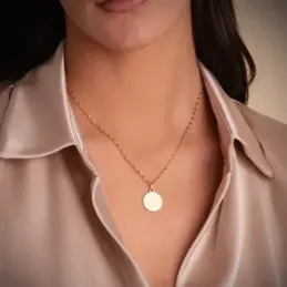 Saint Benoit Medalla Oro 18k brillo 16 mm. lisa. Grabación incluida e