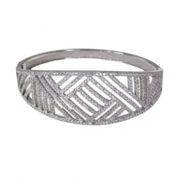 Pulsera brazalete plata Ley 925m circonita rodiado [AB0927]
