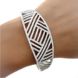 Pulsera brazalete plata Ley 925m circonita rodiado [AB0927]