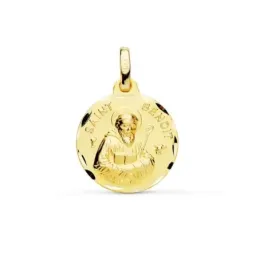 Saint Benoit Medalla Oro 18k tallada 16 mm. borde
