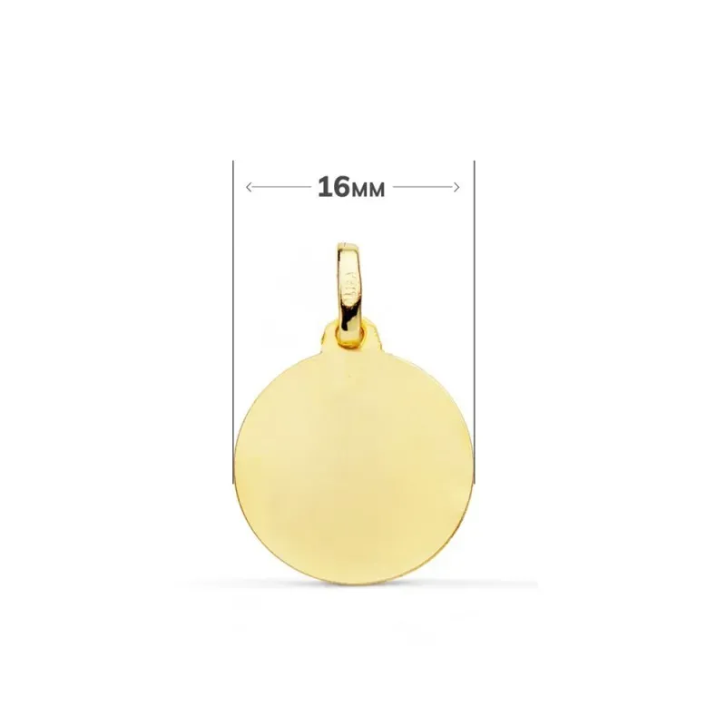 Saint Benoit Medalla Oro 18k tallada 16 mm. borde