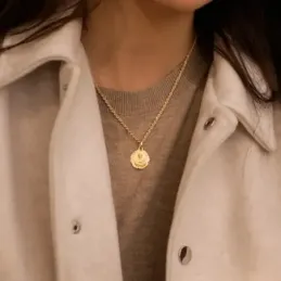 Saint Benoit Medalla Oro 18k tallada 16 mm. borde