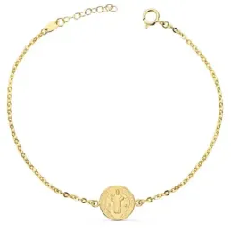 San Benito Pulsera Oro 18k mujer 18 cm. diámetro 12 mm.
