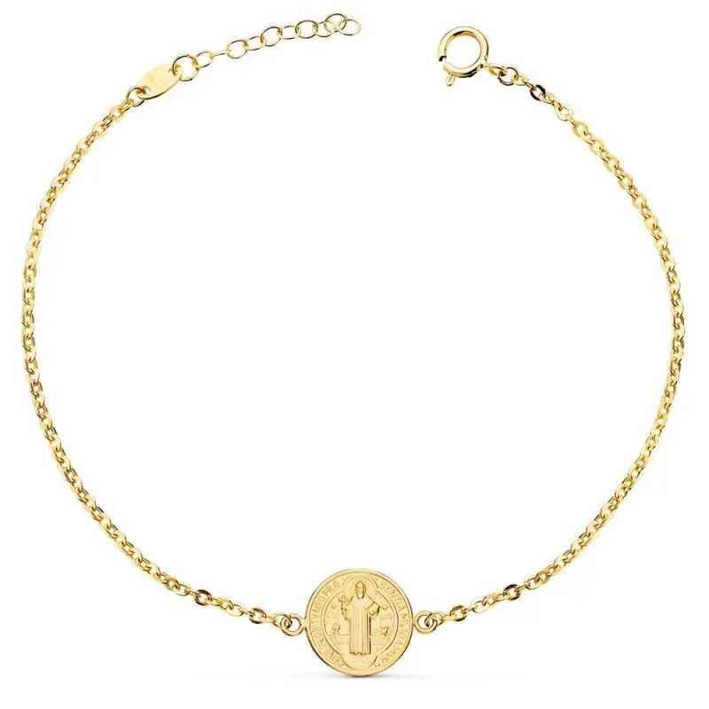 San Benito Pulsera Oro 18k mujer 18 cm. diámetro 12 mm.