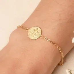 San Benito Pulsera Oro 18k mujer 18 cm. diámetro 12 mm.